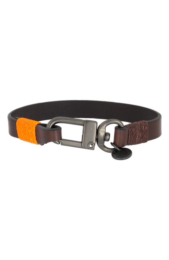 Caputo & Co Italian Leather Bracelet In Dark Brown