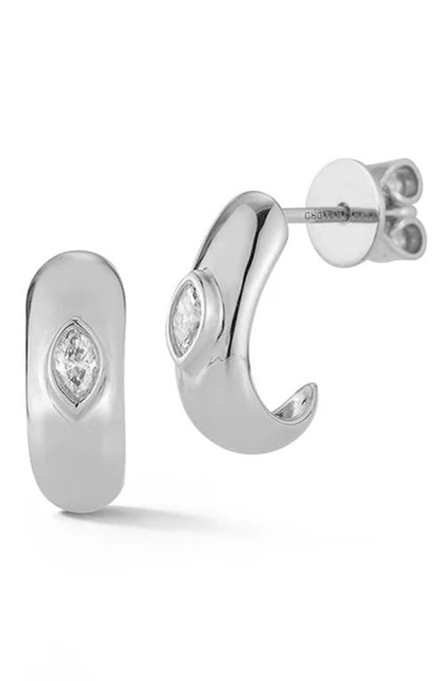 Alexa Jordyn Diamond Hoop Earrings in White Gold/Diamond