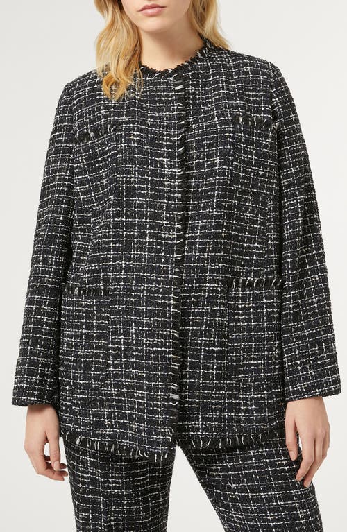 Shop Marina Rinaldi Mora Unstructured Tweed Blazer In Midnight Blue