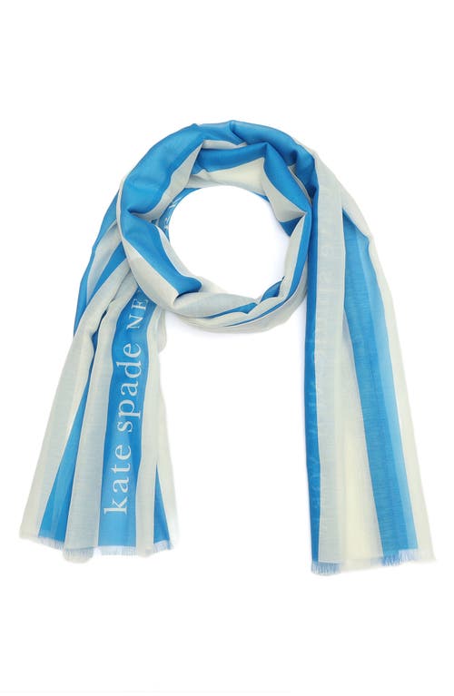Kate Spade New York awning stripe scarf in Shaker Blue at Nordstrom