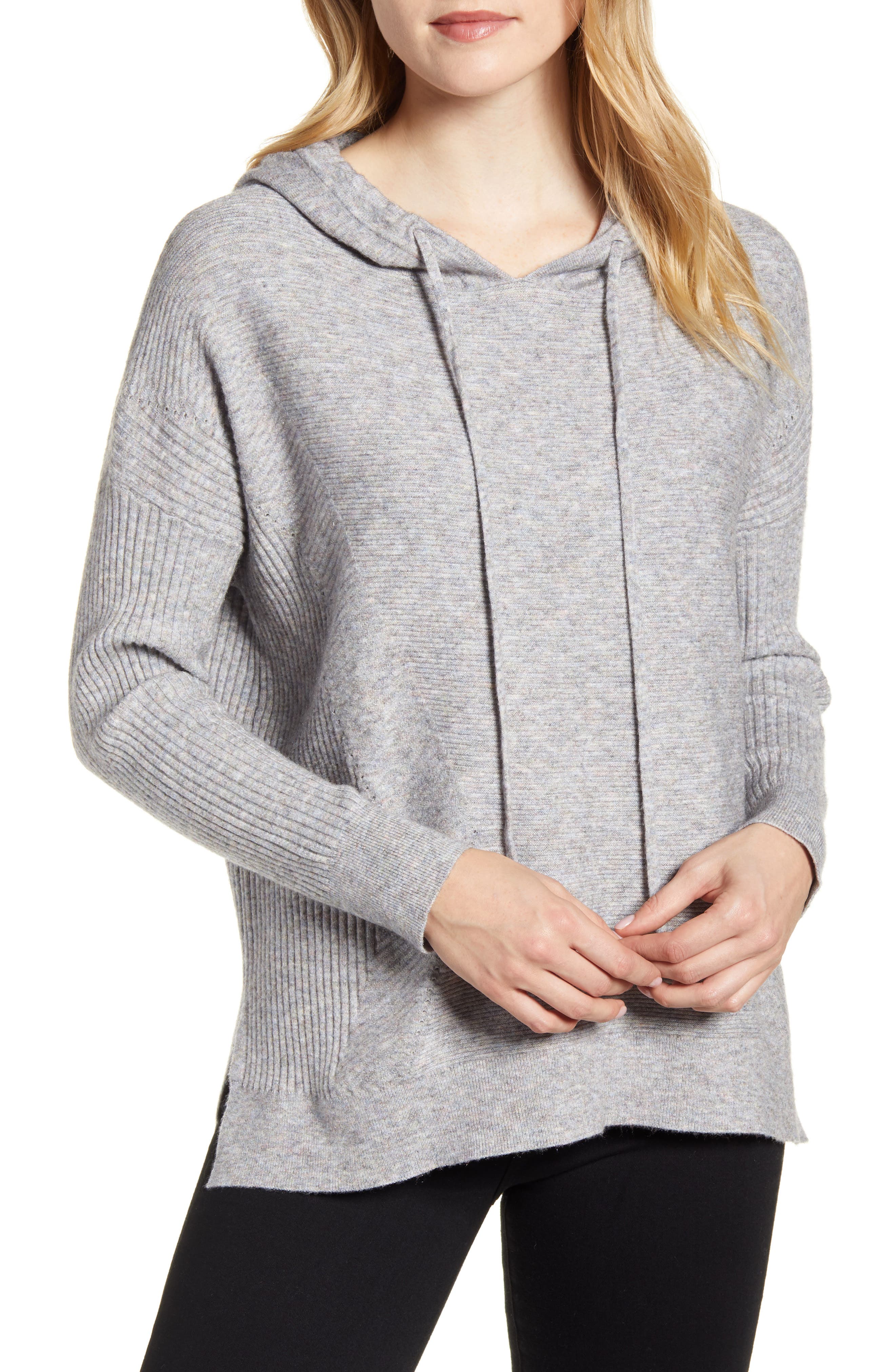 Wit & Wisdom | Ribbed Knit Drawstring Hoodie | Nordstrom Rack
