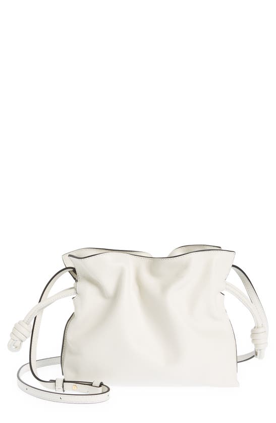 Loewe Mini Flamenco Leather Clutch In White