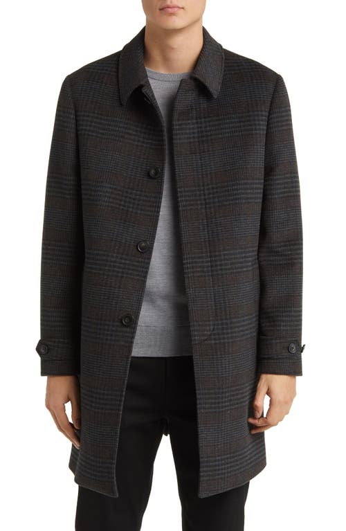 Armitage Wool Blend Topcoat in Charcoal/Espresso