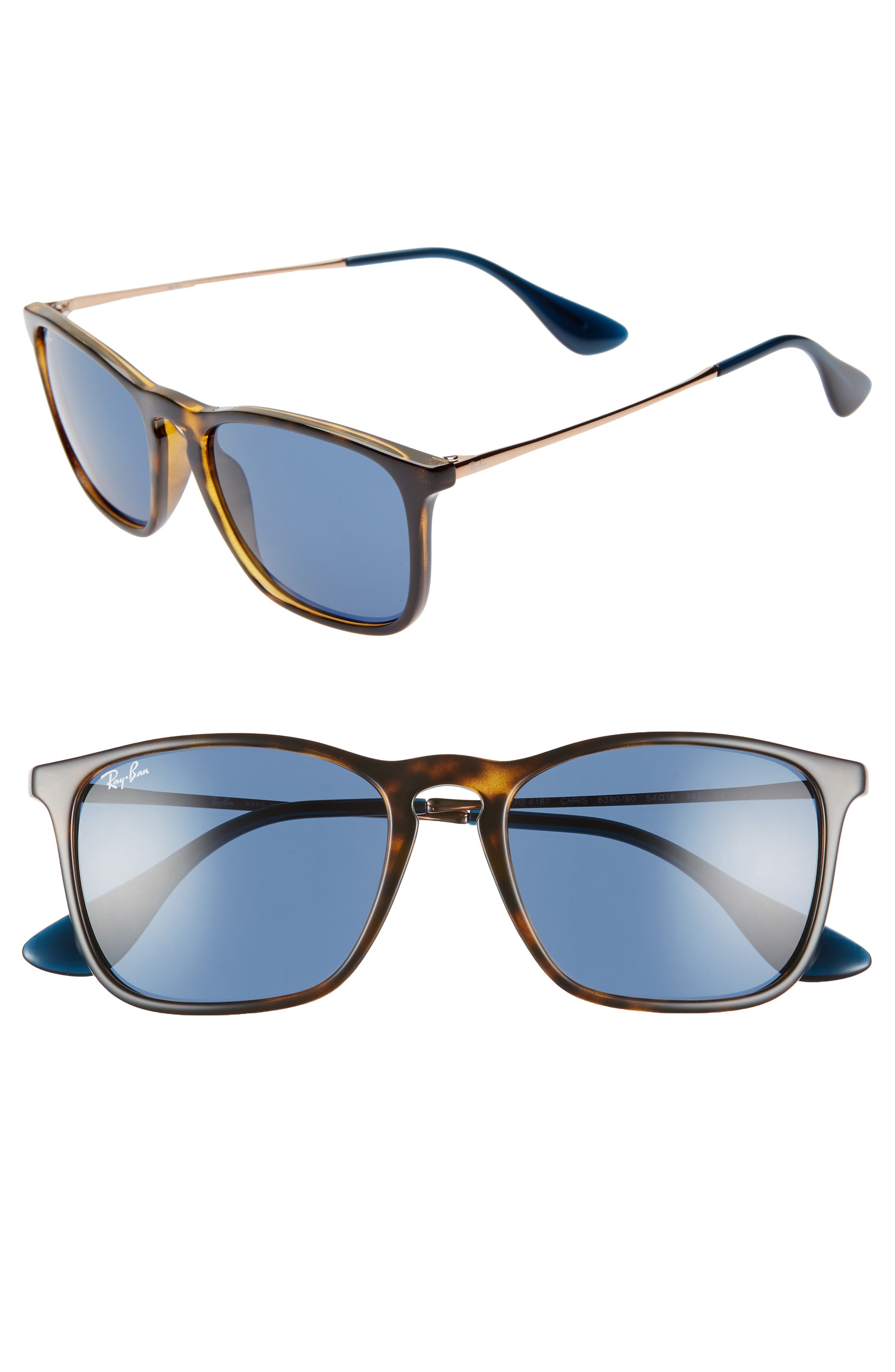 EAN 8053672977219 product image for Ray-Ban Youngster 54mm Square Keyhole Sunglasses - Tortoise/ Blue Solid | upcitemdb.com