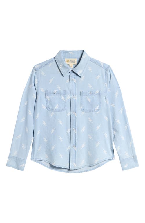 Shop Tucker + Tate Kids' Lightning Pint Chambray Button-up Shirt In Light Wash Bolts Toss