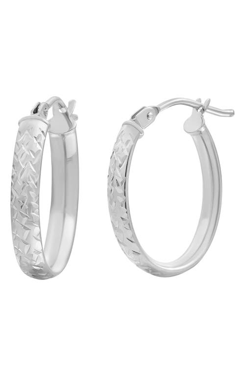 Shop Bony Levy 14k Gold Textured Hoop Earrings In 14k White Gold