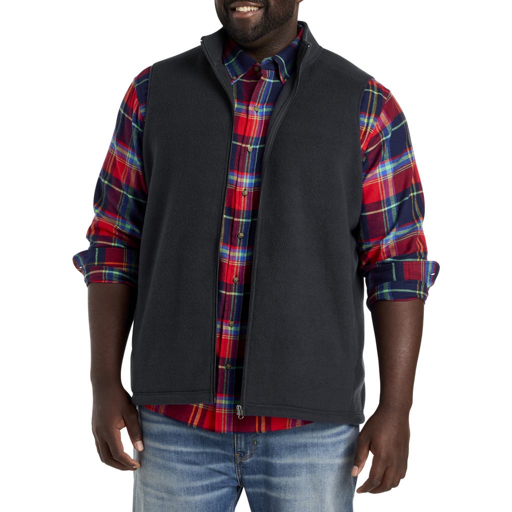 Harbor Bay By Dxl Polar Fleece Vest In Black