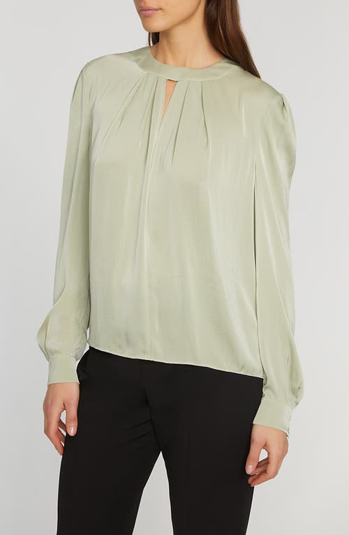 Shop Elie Tahari The Bethany Stretch Silk Blouse In Silver Spruce