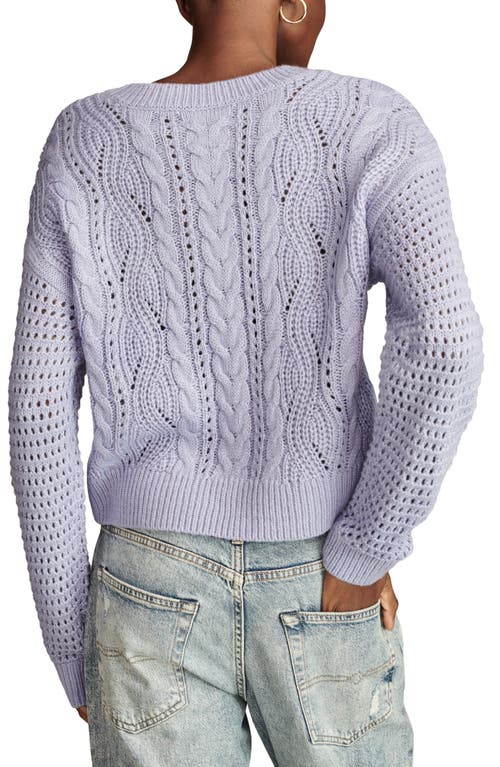 Shop Lucky Brand Romantic Mixed Stitch Sweater In Sweet Lavender