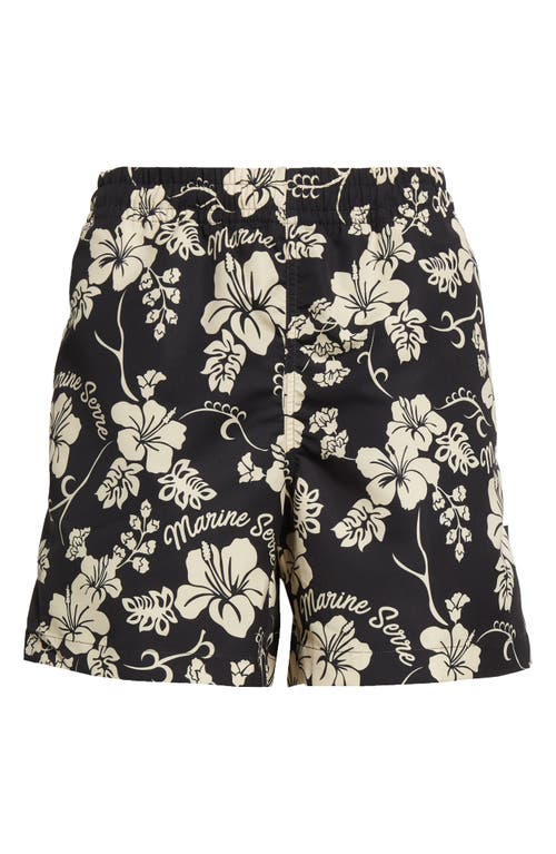 Tropical Nylon Shorts in Black