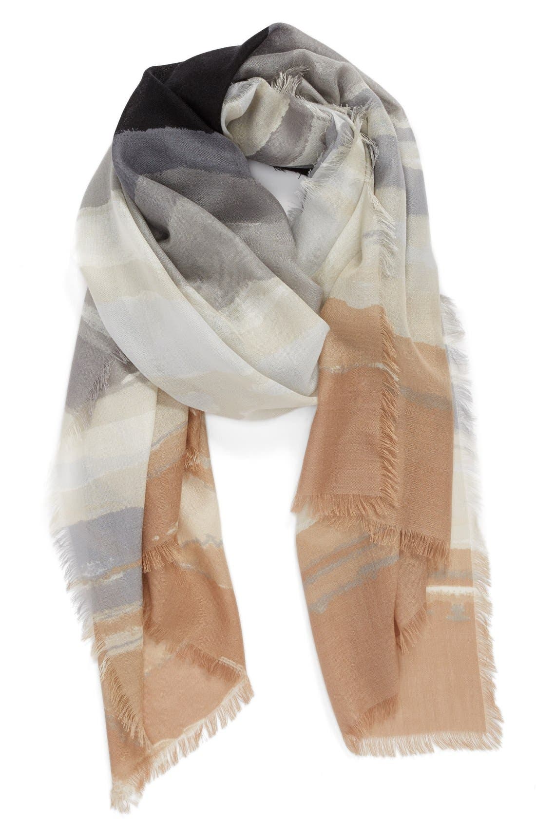 Nordstrom 'Watercolor Block' Cashmere & Silk Scarf Nordstrom