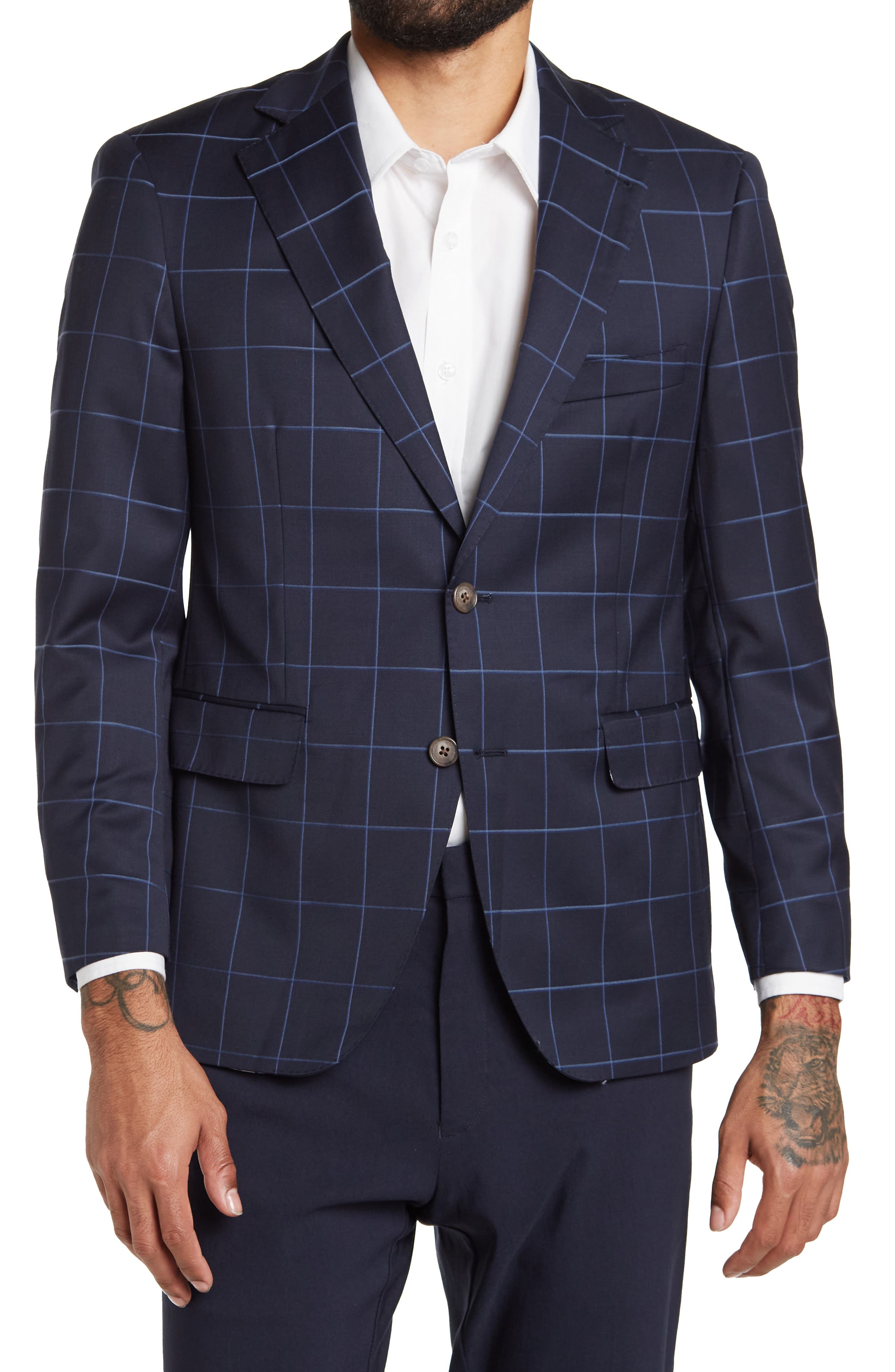 blue windowpane blazer