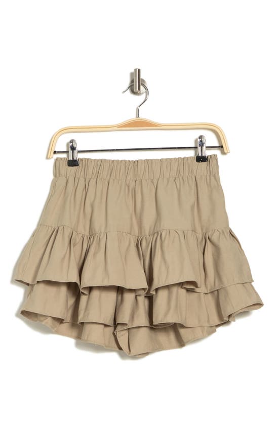 Endless Rose Shirred Skort In Dusty Sage