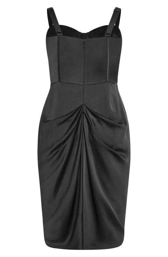 Shop City Chic Sloane Satin Corset Dress In Black