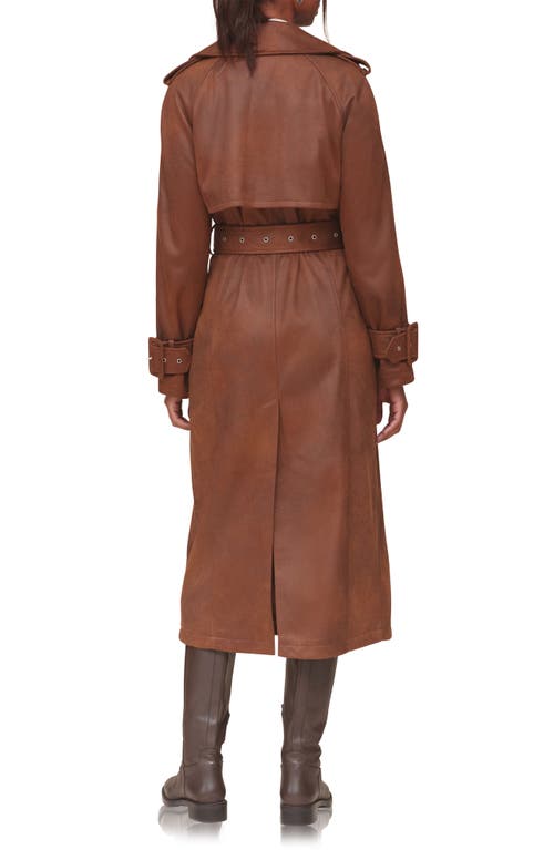 AVEC LES FILLES AVEC LES FILLES DOUBLE BREASTED FAUX SUEDE TRENCH COAT