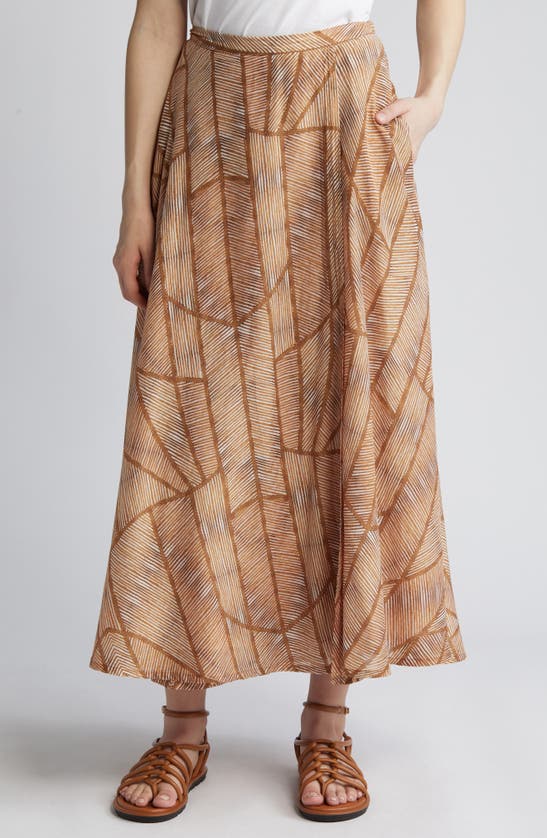Shop Xirena Gable Print Maxi Skirt In Gold Geode