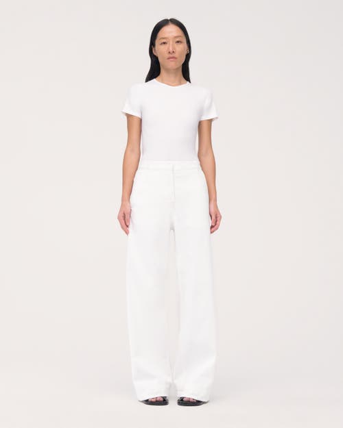 Another Tomorrow Carpenter Denim Pant In Off White