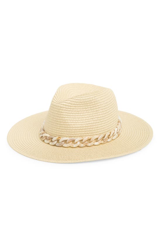 Vince Camuto Chunky Chain Paper Straw Panama Hat In White