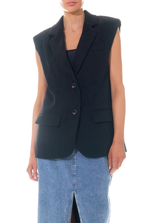 Shop Grey Lab Oversize Blazer Vest In Black