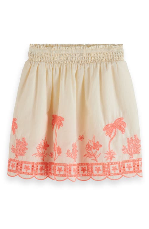 Scotch & Soda Kids' Neon Embroidered Skirt 0003 Ecru at Nordstrom,