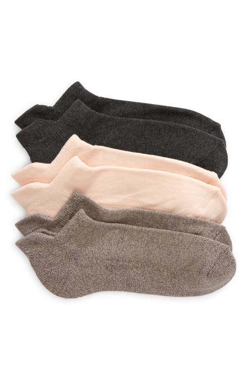 Nordstrom 3-pack Everyday Tab Ankle Socks In Pink -grey Plum Multi
