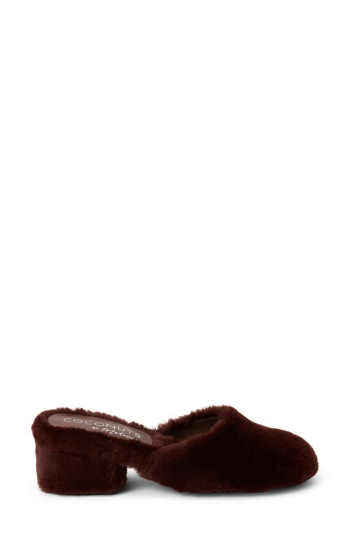 Coconuts By Matisse Teddy Faux Fur Mule In Chocolate