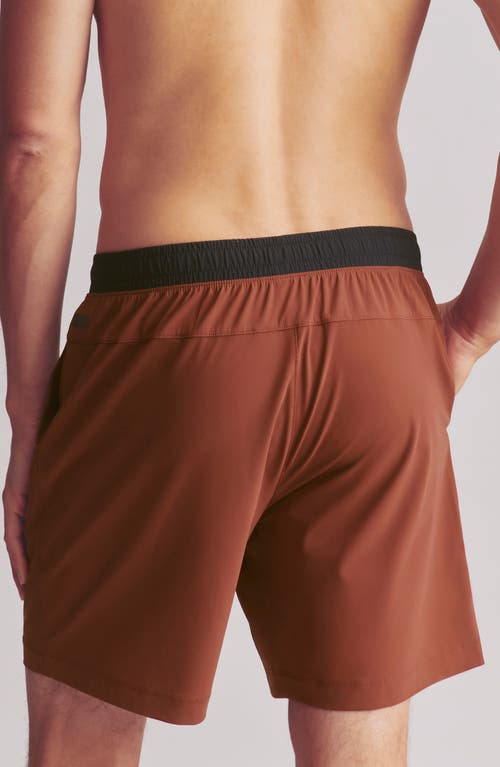 Shop Rhone Pursuit 7-inch Unlined Training Shorts In Cinnamon/black