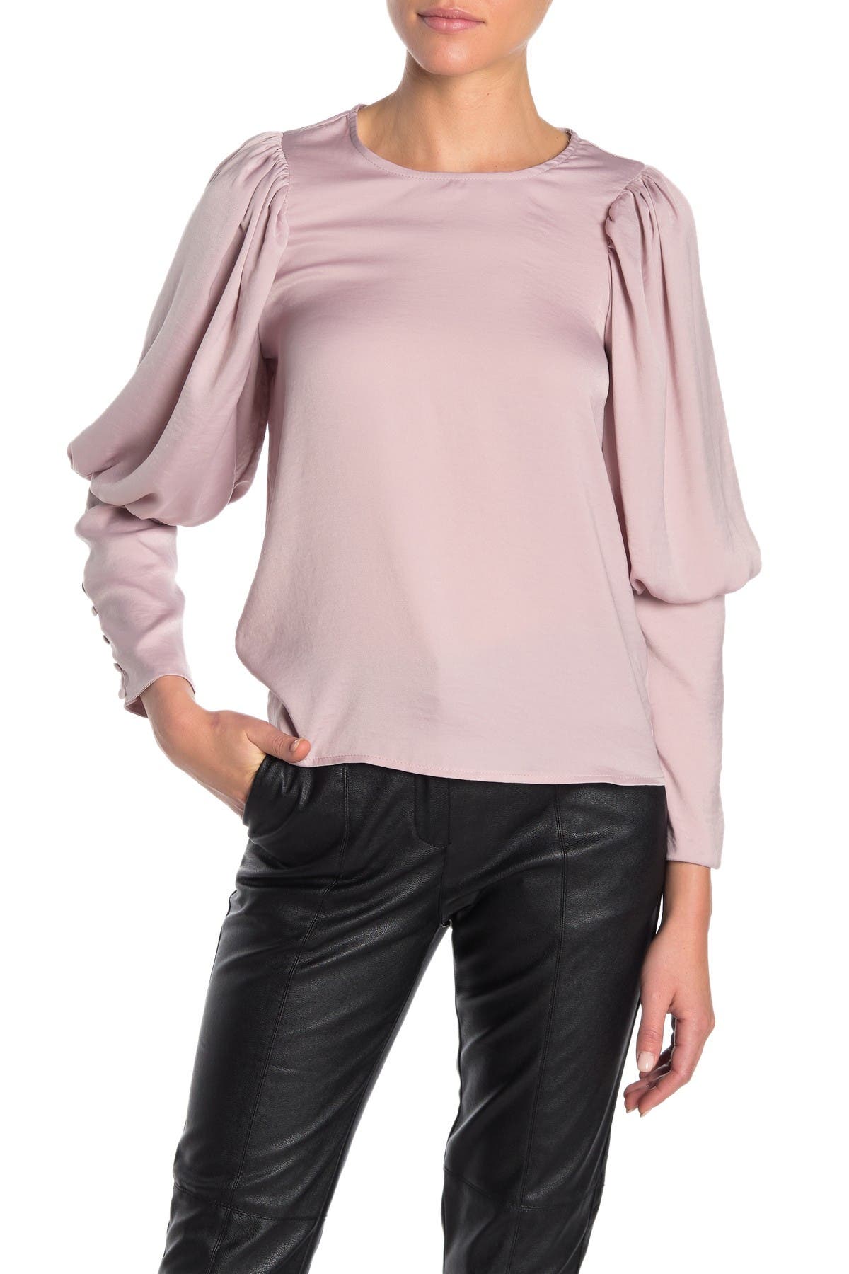 satin puff sleeve blouse