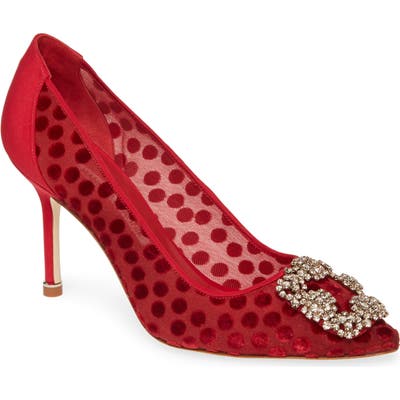 Manolo Blahnik Hangisi Pointy Toe Pump, Red