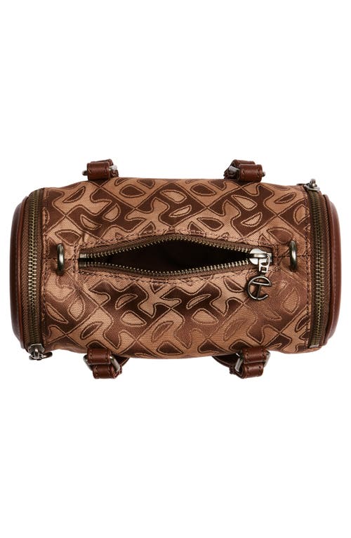 Shop Telfar Small Monogram Jacquard Duffle Bag In Chocolate Monogram