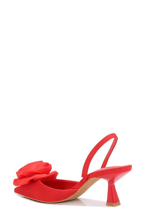 Shop Berness Camellia Flower Slingback Pump In Red