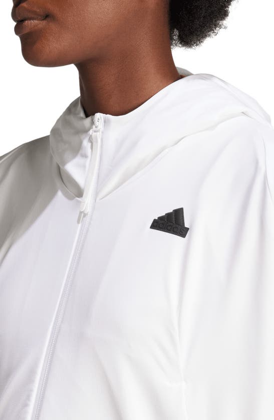 Shop Adidas Originals Adidas Z.n.e. Zip-up Hoodie In White
