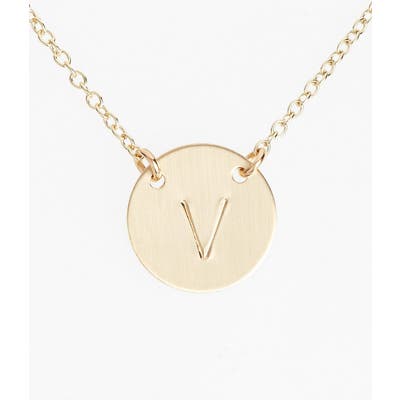 Nashelle 14K-Gold Fill Anchored Initial Disc Necklace