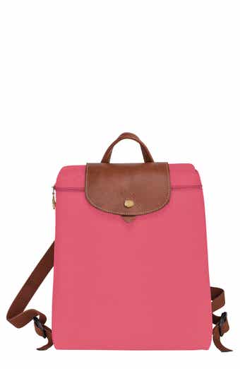 Longchamp Ladies Le Pliage Cuir Backpack in Pink