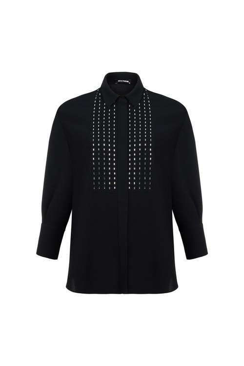 Nocturne Beaded Oversized Shirt in at Nordstrom