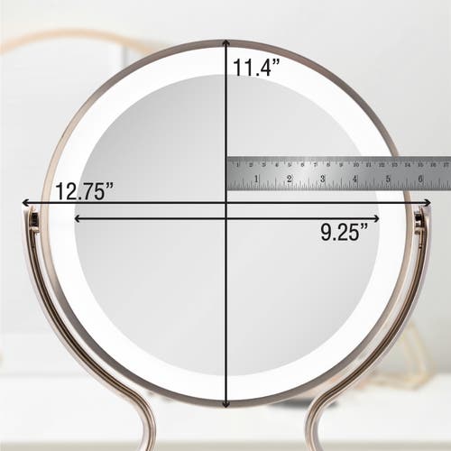 Zadro Glamour Lighted Makeup Mirror With 5x/1x Magnification In Satin Nickel
