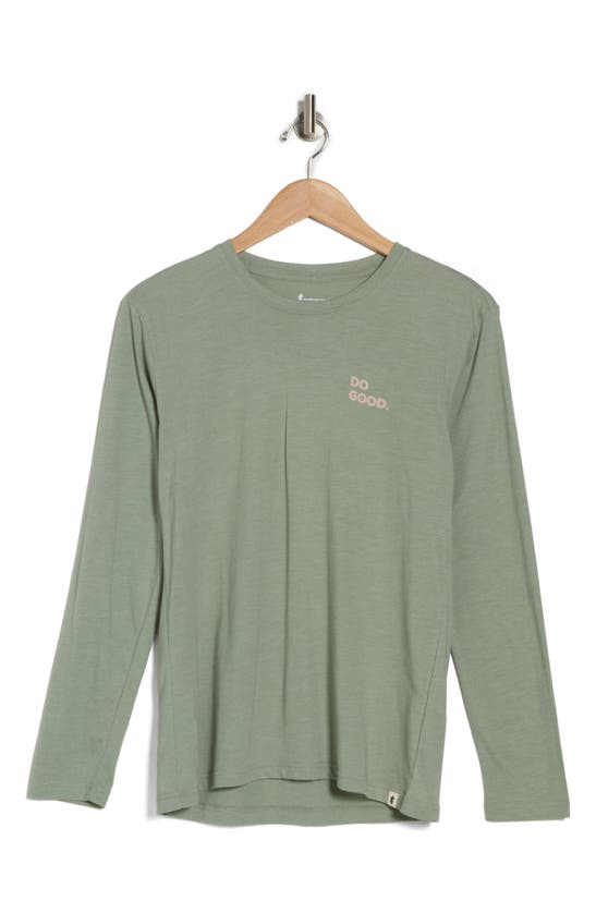 Shop Cotopaxi Do Good Organic Cotton Blend Long Sleeve T-shirt In Silver Leaf