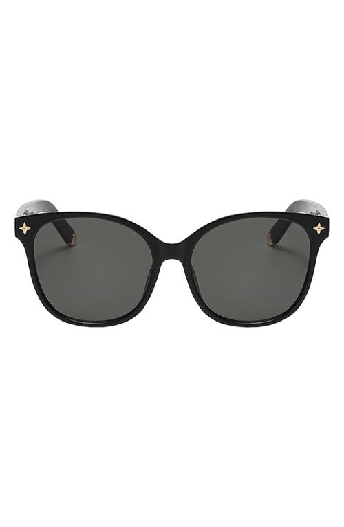 Fifth & Ninth Cara 56mm Polarized Round Sunglasses In Black