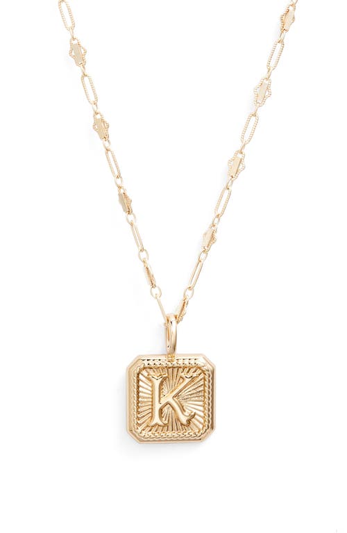 Harlow Initial Pendant Necklace in Gold - K