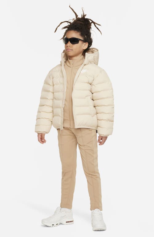 Shop Nike Kids' Sportswear Insulated Puffer Jacket In Sanddrift/white