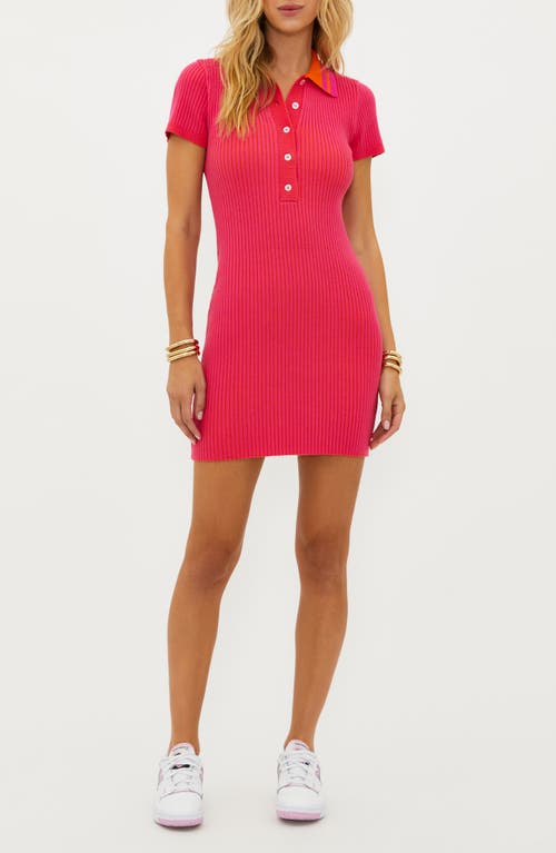 Beach Riot Presley Rib Polo Sweater Dress in Sunset Two Tone Rib at Nordstrom, Size X-Large