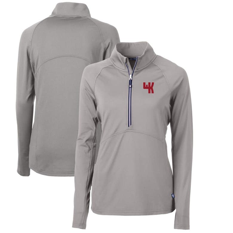 Shop Cutter & Buck Gray Western Kentucky Hilltoppers Adapt Eco Knit Stretch Recycled Half-zip Pullover To