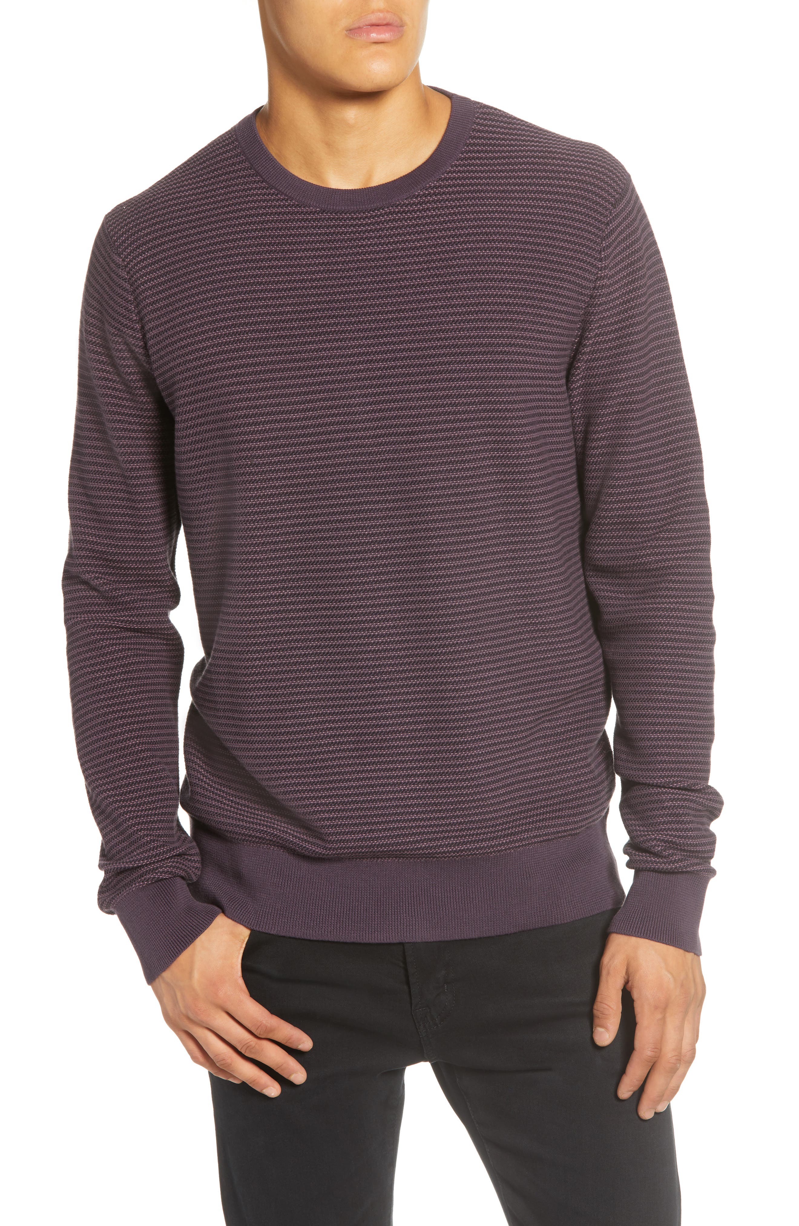 NORDSTROM MEN'S SHOP Stripe Crewneck Cotton Sweater Nordstrom Rack