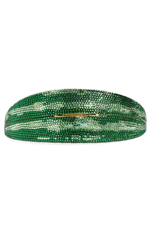 Judith Leiber Slice Watermelon Crystal-embellished Silver-tone Clutch In Champagne Fuchsia Multi