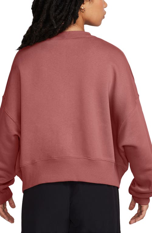 Shop Nike Phoenix Fleece Crewneck Sweatshirt In Canyon Pink/sail