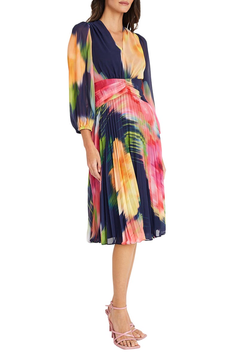 Maggy London Floral Pleated Dress Nordstrom 3445