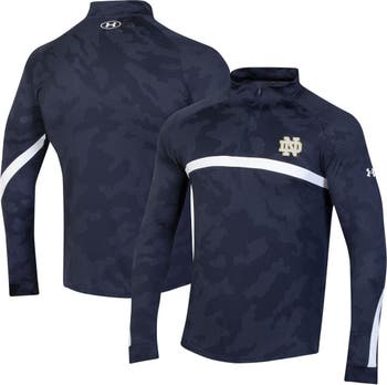 Men's Under Armour Gray Notre Dame Fighting Irish Survivor Fleece Hoodie  Quarter-Zip Jacket
