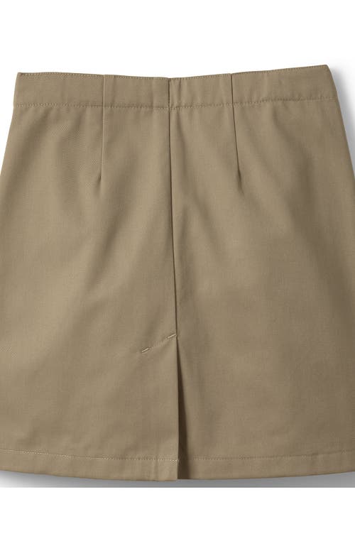 Shop Lands' End School Uniform Girls Slim Blend Chino Skort Above Knee In Khaki