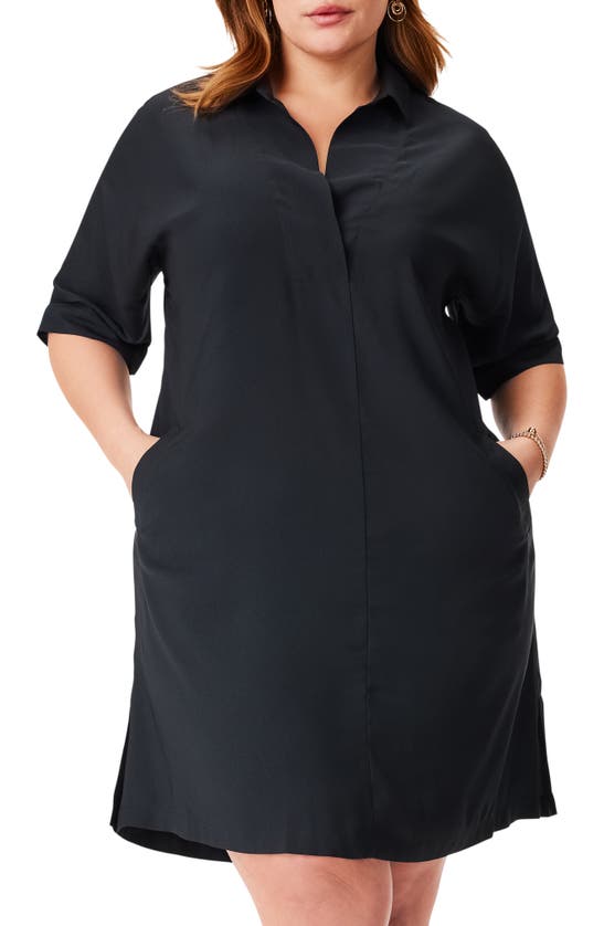 Shop Nic + Zoe Polished Shirtdress In Black Onyx