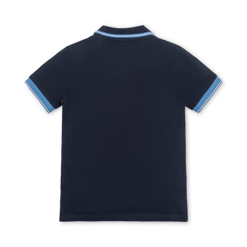 Shop Hope & Henry Baby Boys' Organic Pique Polo, Infant In Navy With Blue And White